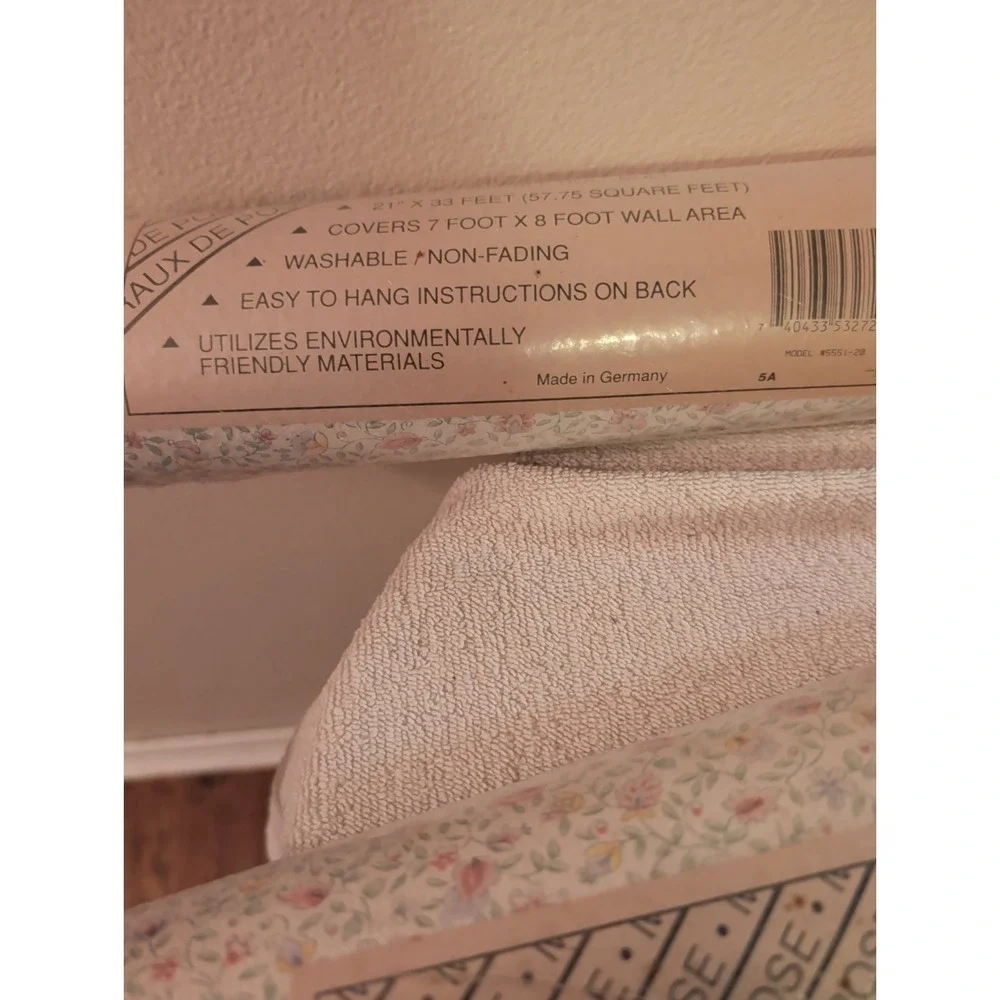 VTG  Wallpaper  Muraux De Pose Floral Cottagecore 2 Dbl Rolls NOS Prepasted Germ